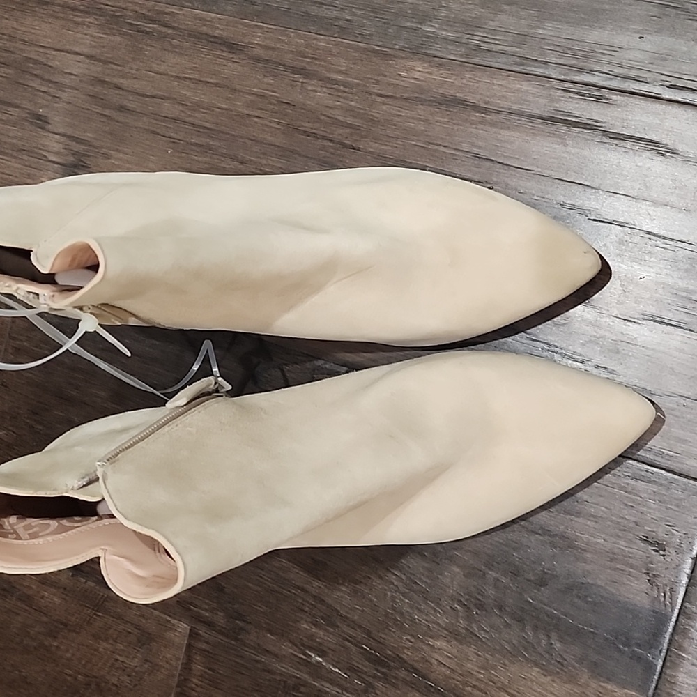 Cream ankle booties